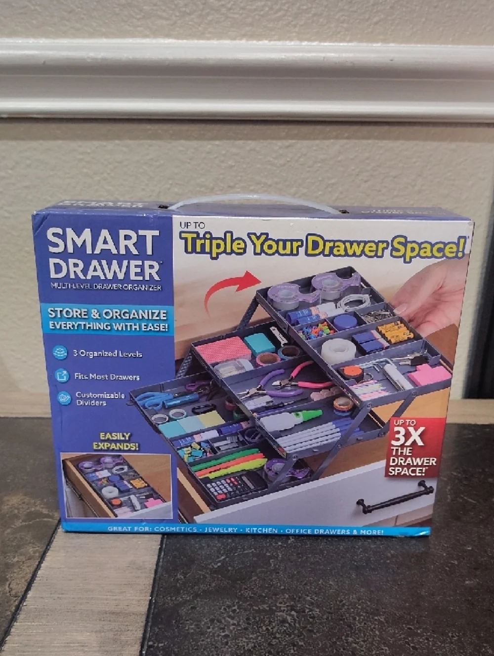 Multi-Level Drawer Organizer - Purple